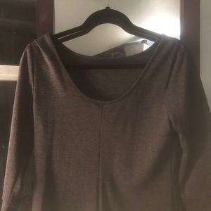 Gray Mini Dress with 3/4 Sleeves